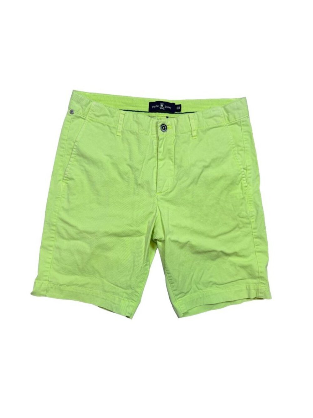Psycho Bunny Diego Shorts Mens 30 Electric Lime Green Stretch Chino Golf